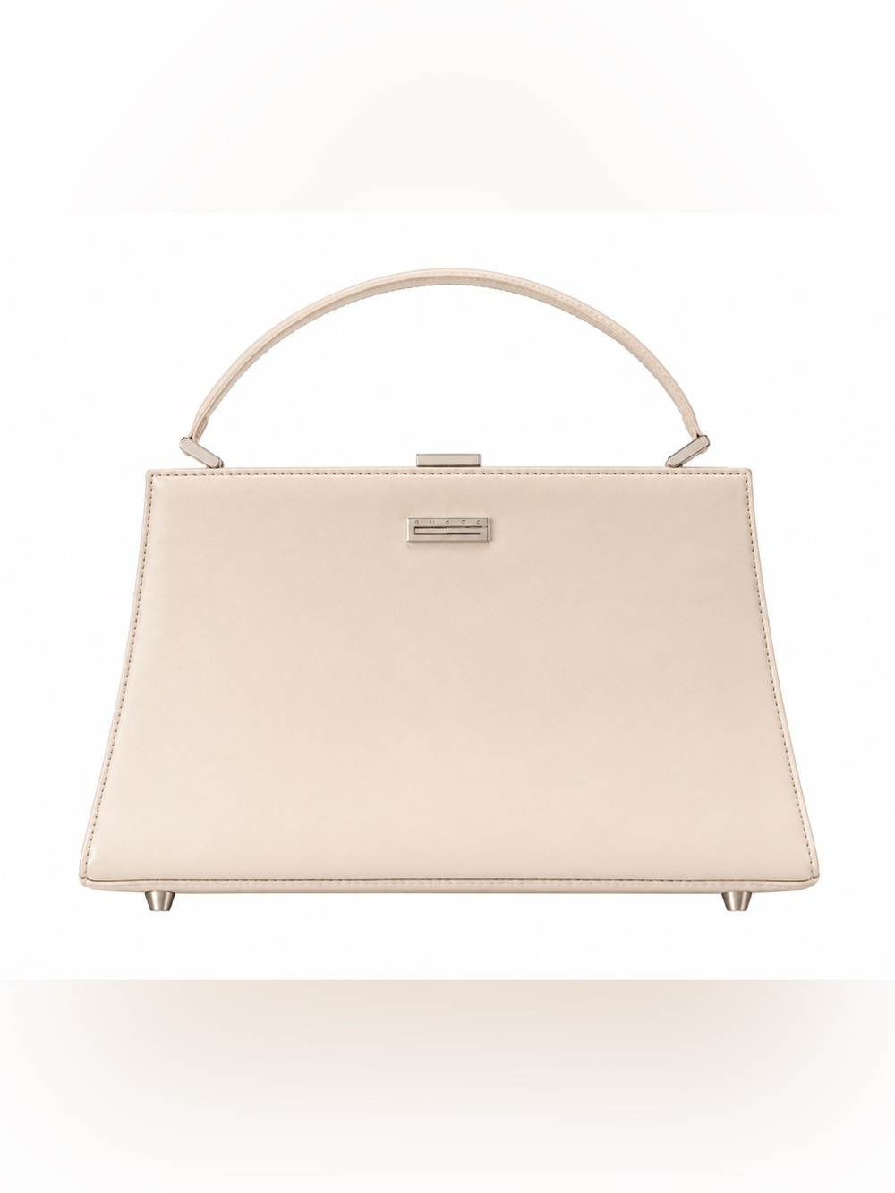 Guess Cream Structured Top-Handle Satchel